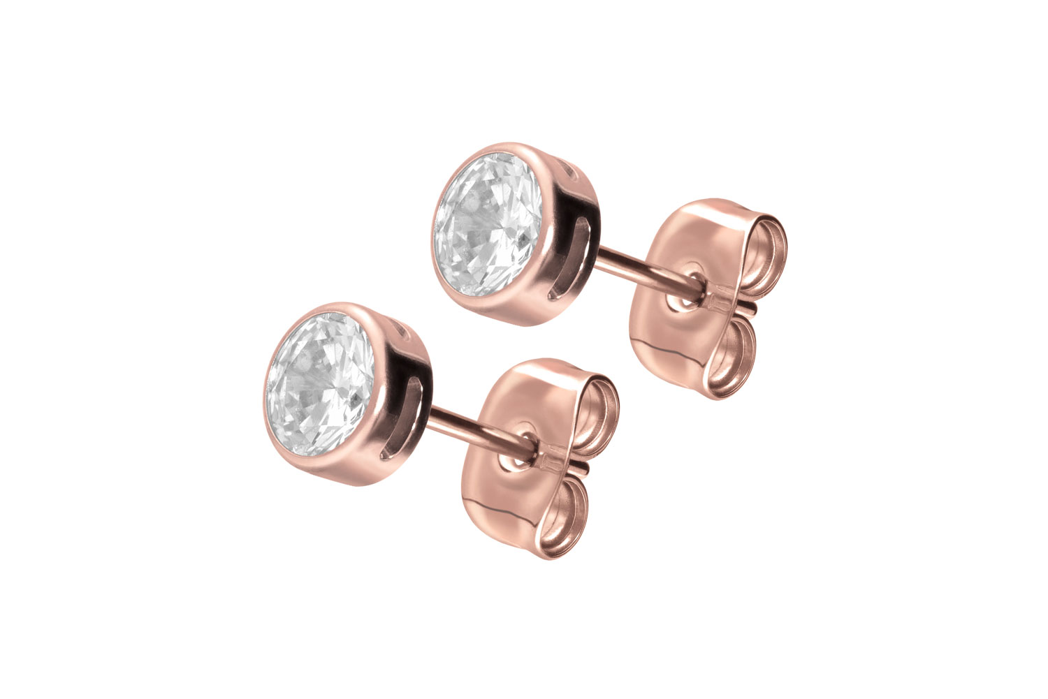 Titan Ohrstecker EINGEFASSTER KRISTALL von Piercingline